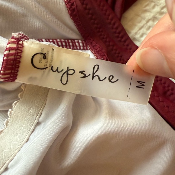 Cupshe Maroon One Piece Swimsuit - size medium - Picture 3 of 5